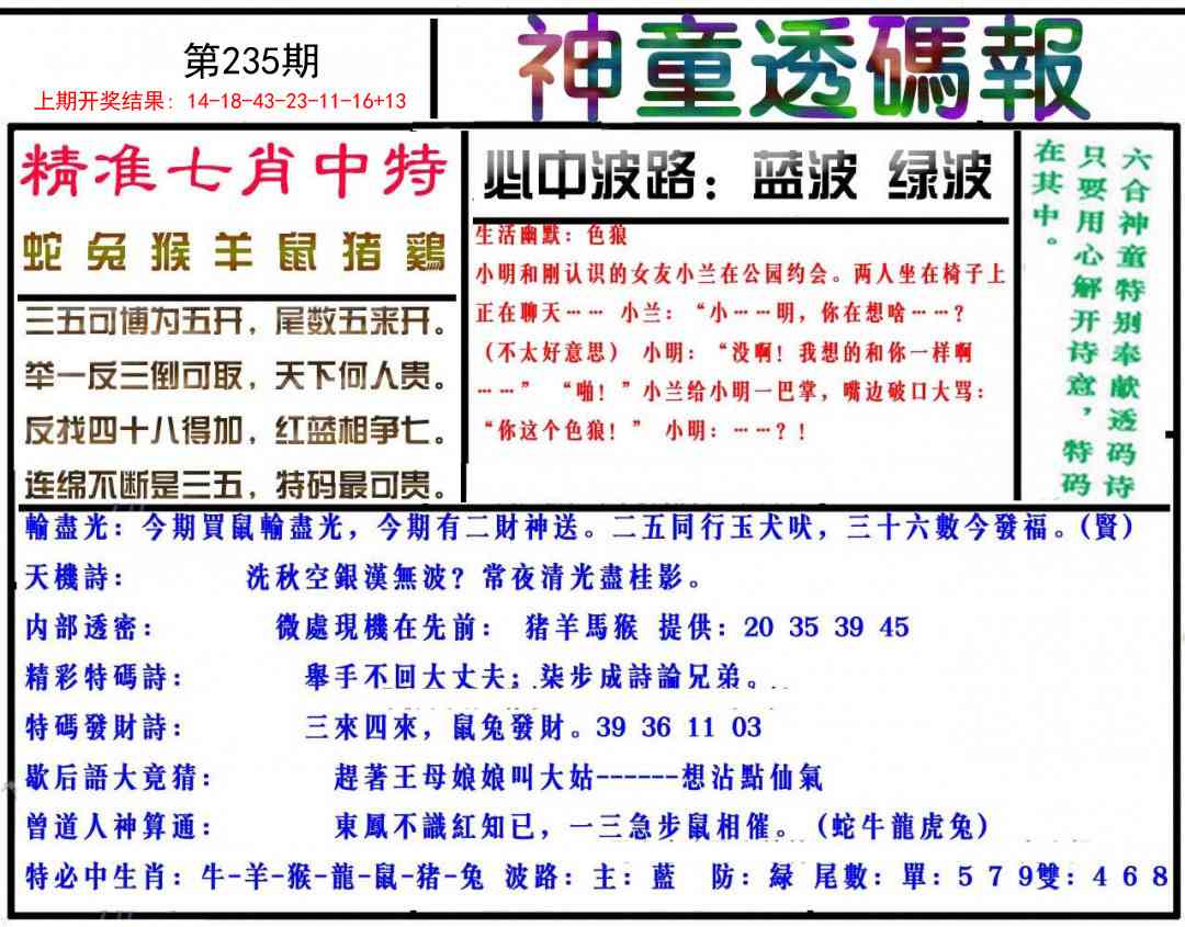 235期神童透码报[图]