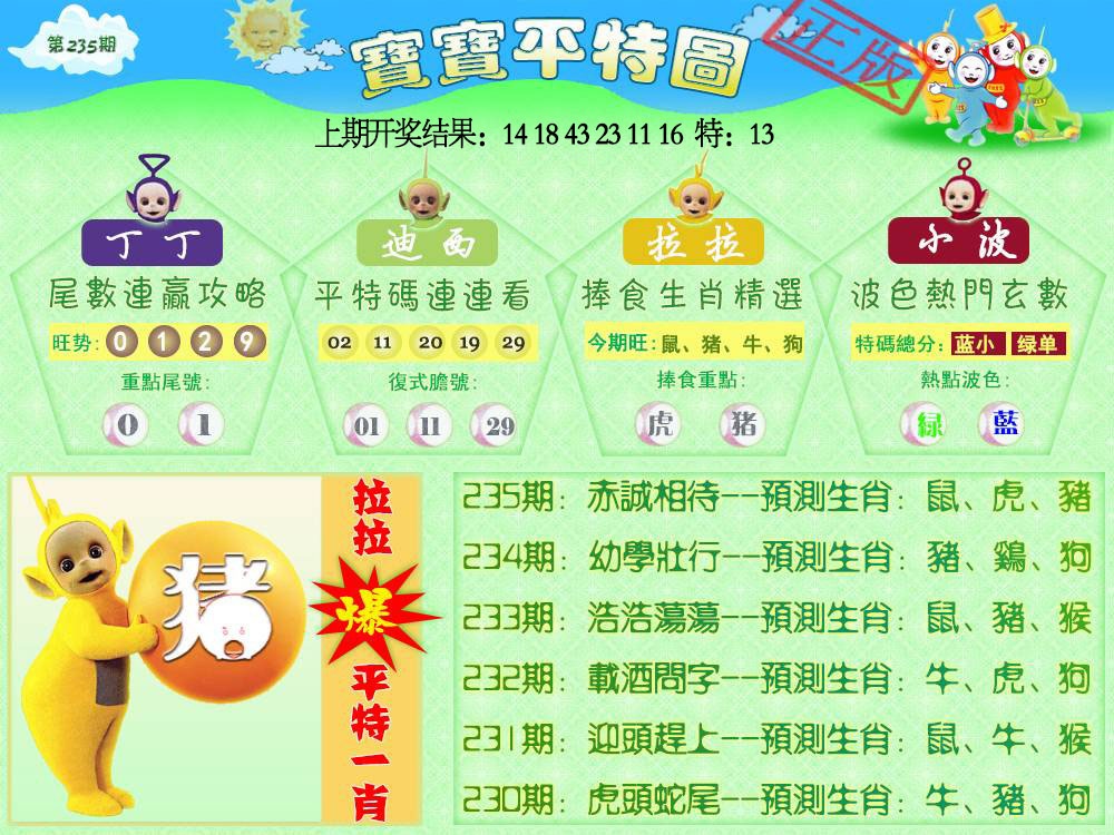 235期天线宝宝平特图[图]