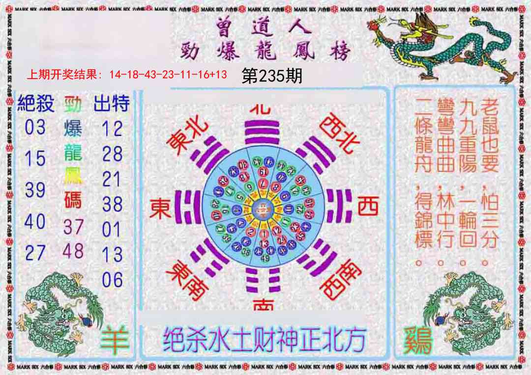 235期曾道人劲爆龙凤榜[图]