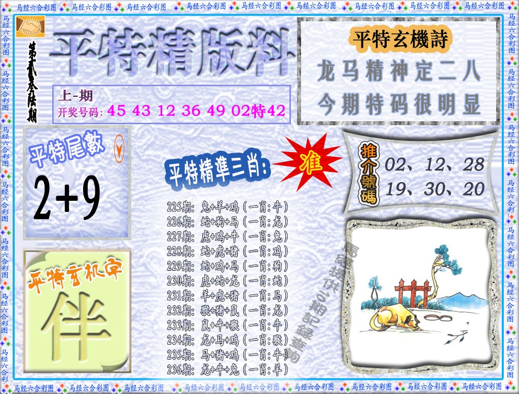 236期平特精版料[图]