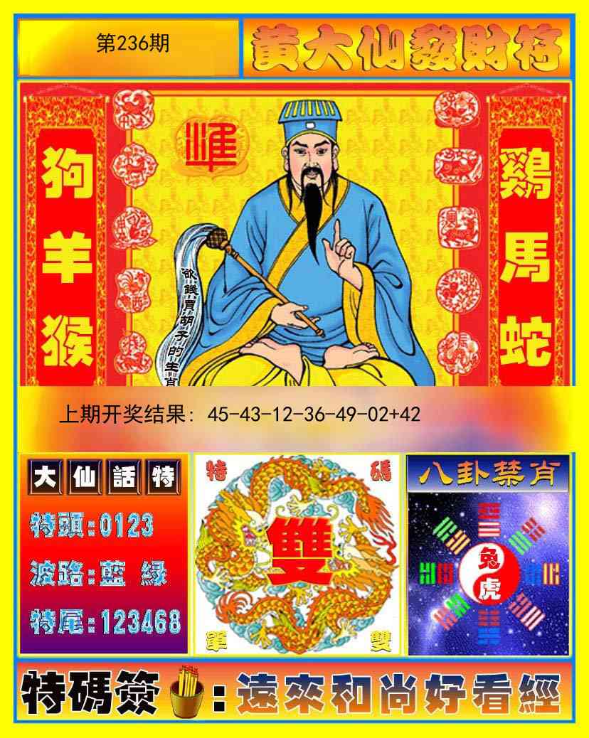 236期黄大仙发财符[图]