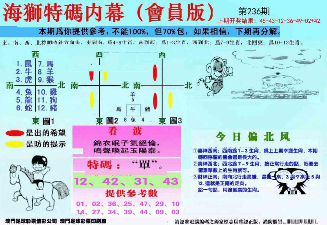 236期另版海狮特码内幕报[图]