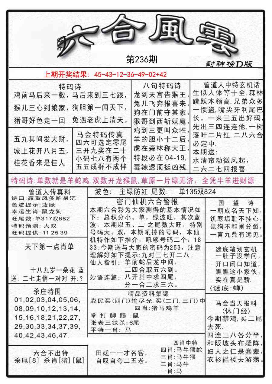 236期六合风云A[图]