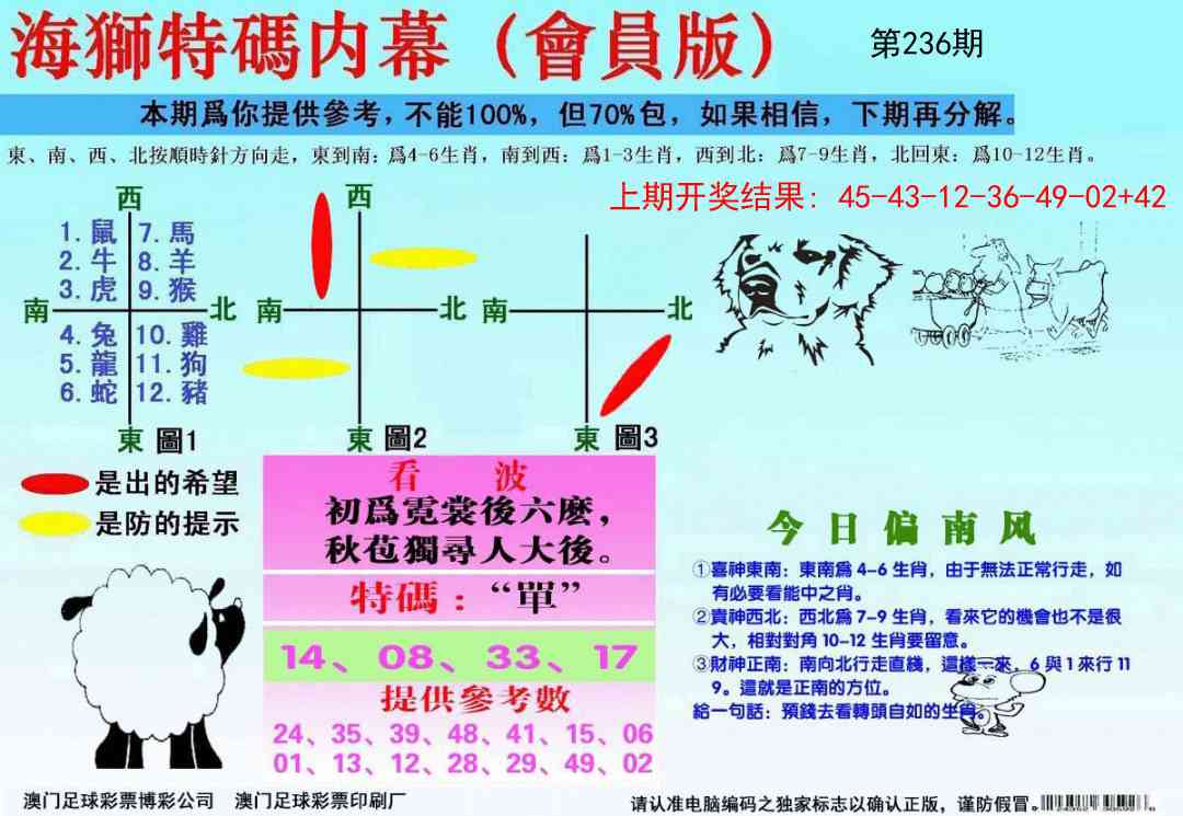 236期海狮特码会员报[图]