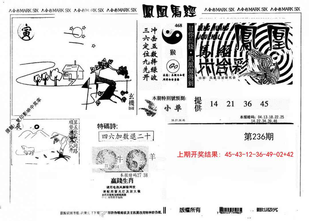 236期另版凤凰马经[图]