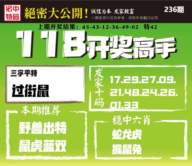 236期118开奖高手[图]