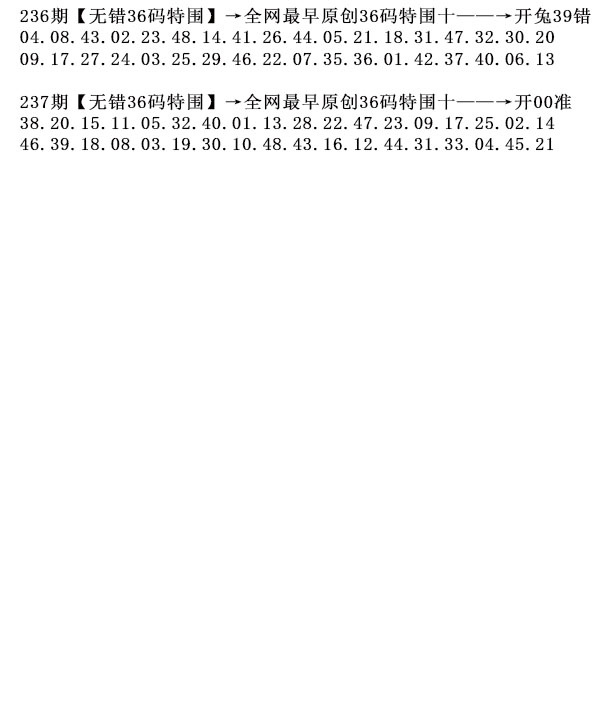 237期36码特围[图]