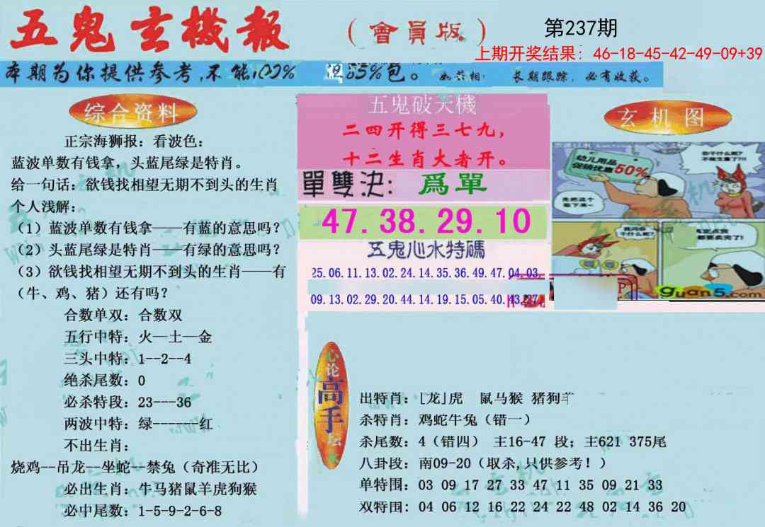 237期新五鬼玄机[图]