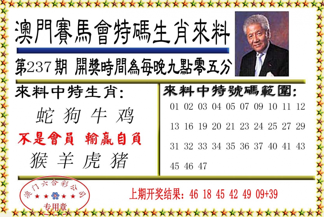 237期特码生肖来料[图]