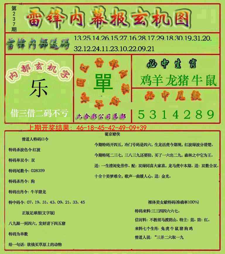 237期雷锋玄机报[图]