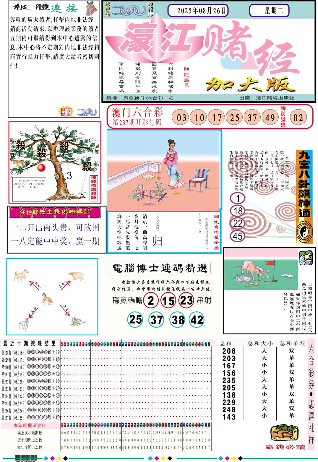 238期濠江赌经A加大版[图]
