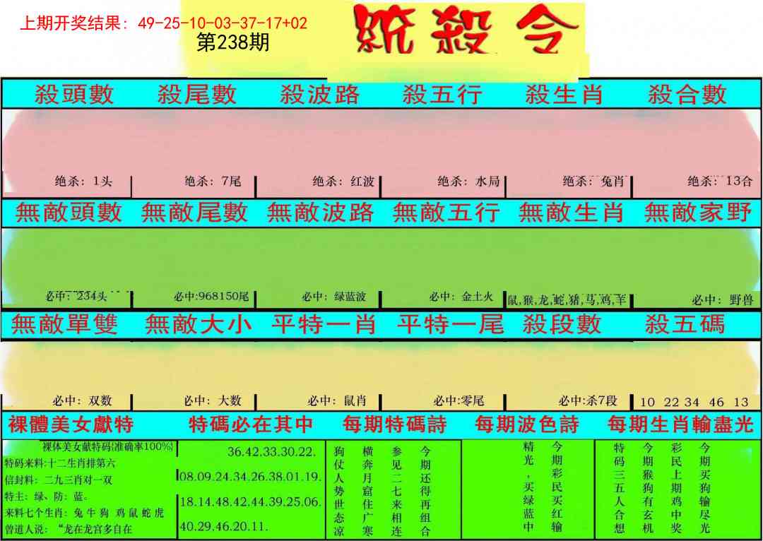238期统杀令[图]