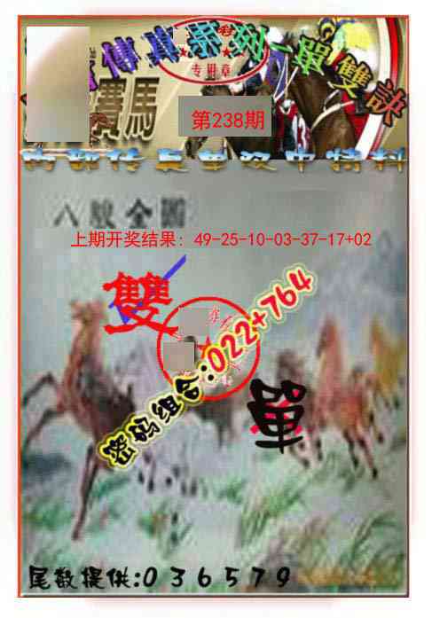 238期马会传真-单双诀[图]