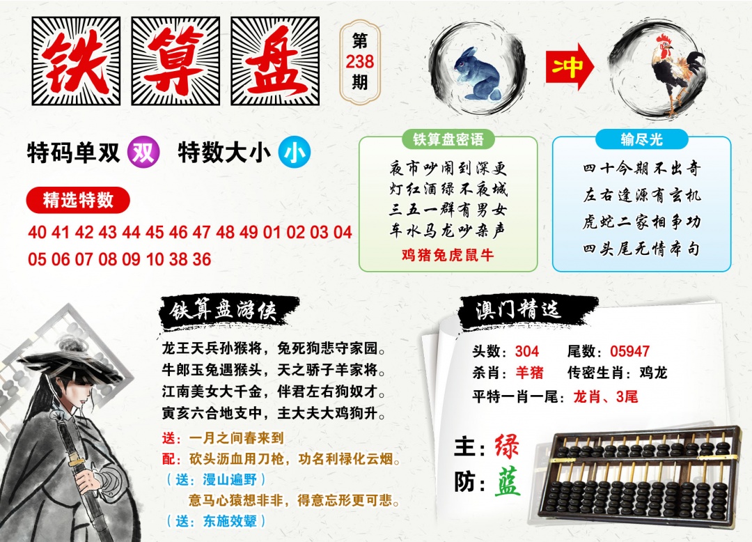 238期澳门铁算盘[图]