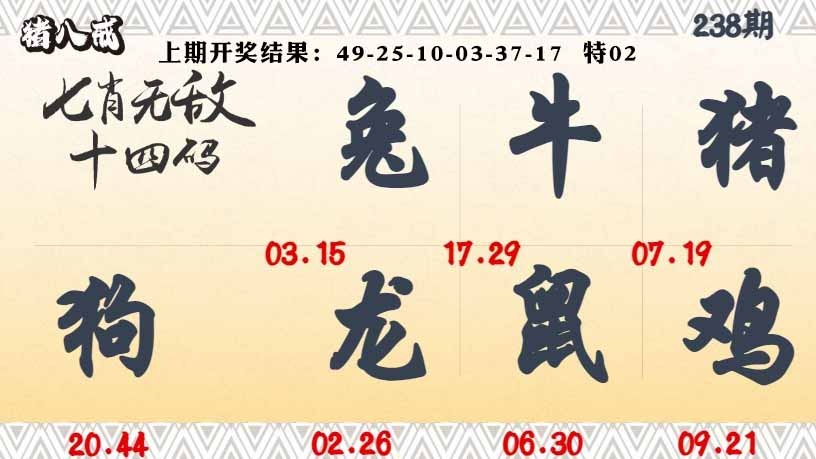 238期七肖无敌14码[图]