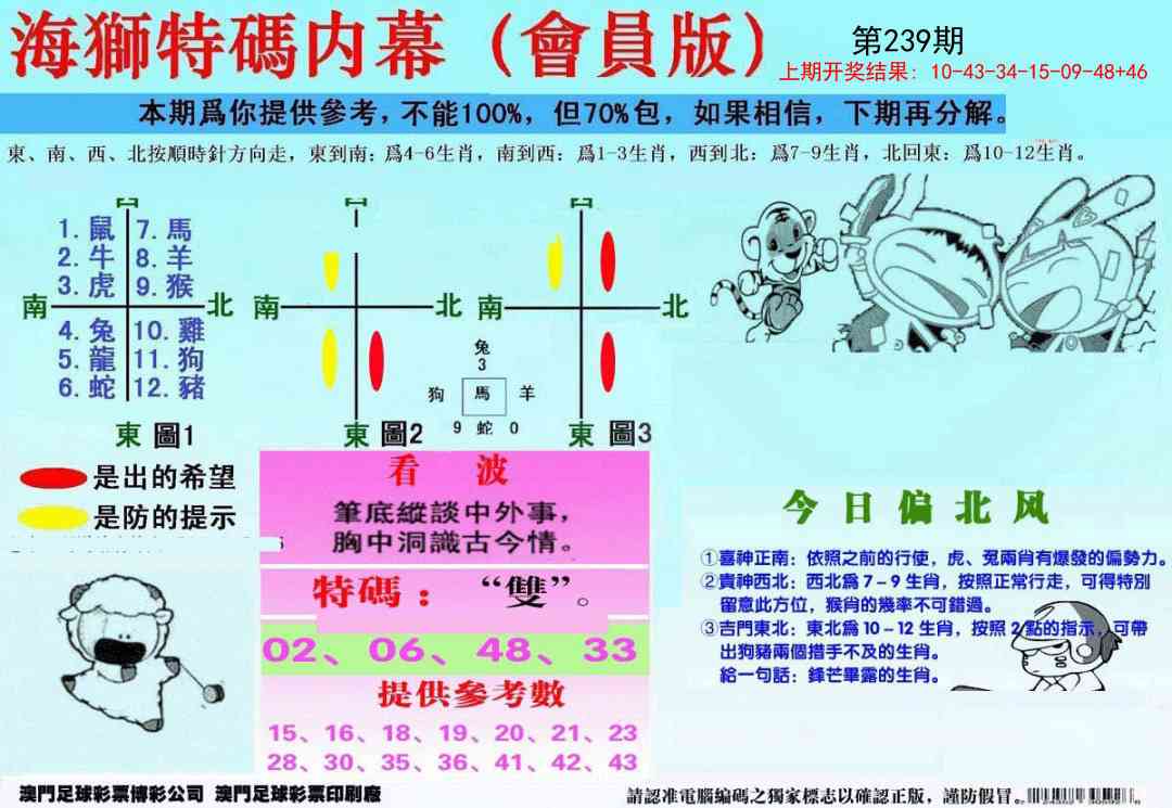 239期另版海狮特码内幕报[图]