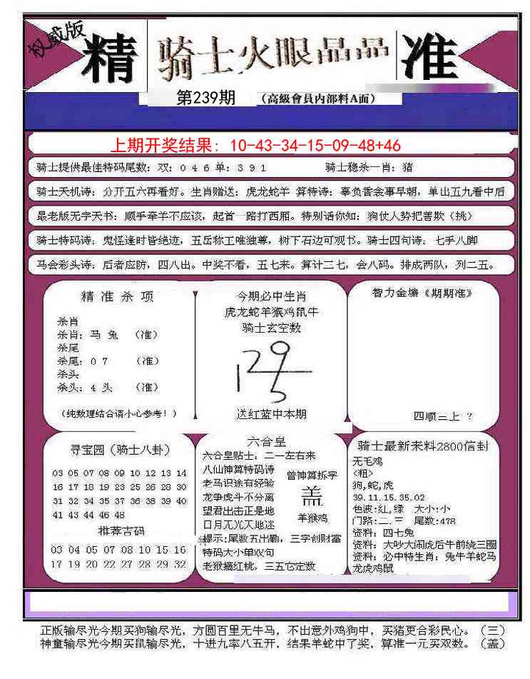 239期骑士火眼晶晶B[图]