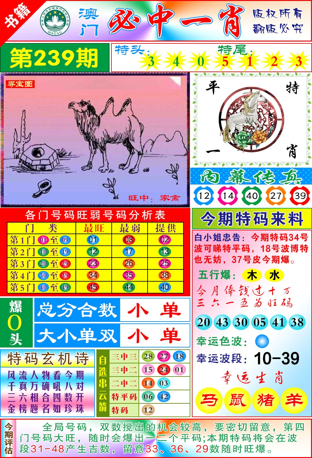239期澳门玄机一特[图]