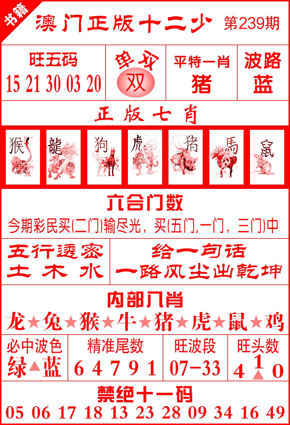 239期澳门十二少[图]