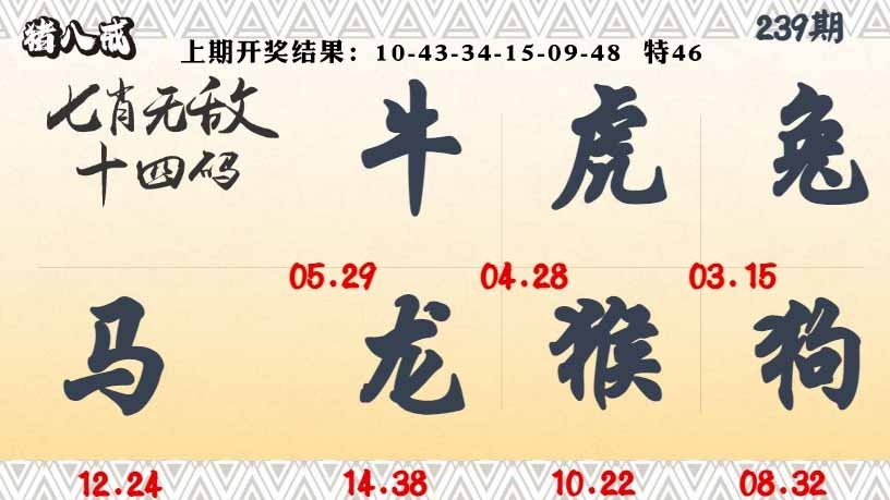 239期七肖无敌14码[图]