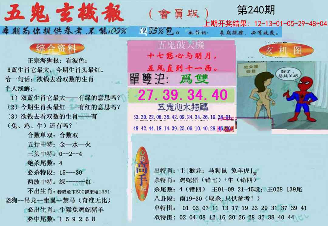 240期新五鬼玄机[图]