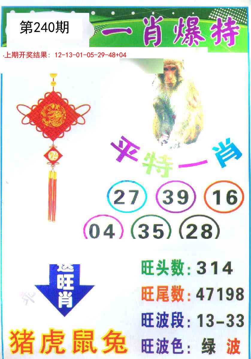 240期一肖爆特[图]