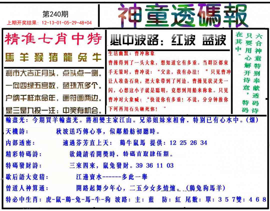 240期神童透码报[图]