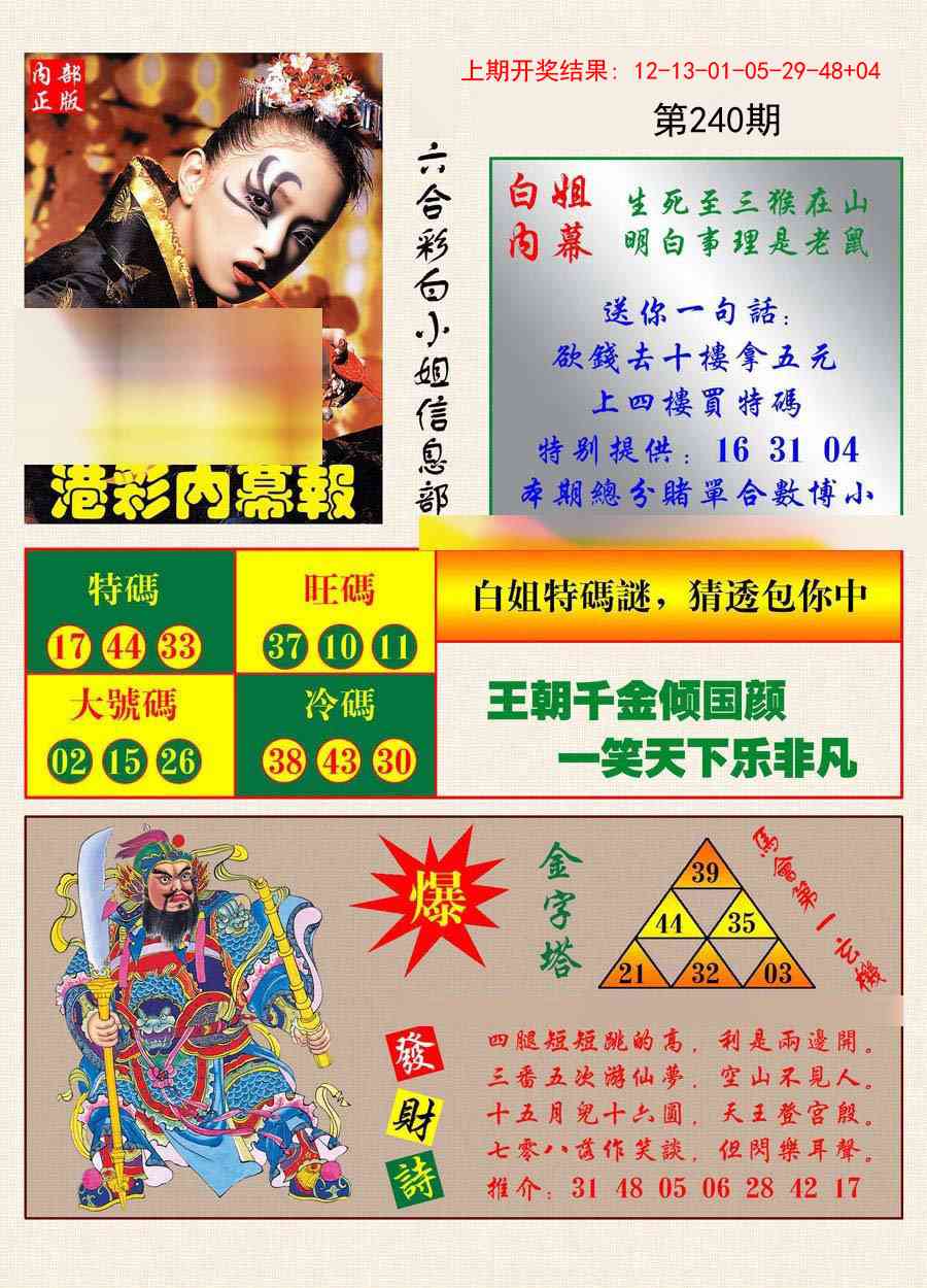 240期港彩内幕报[图]