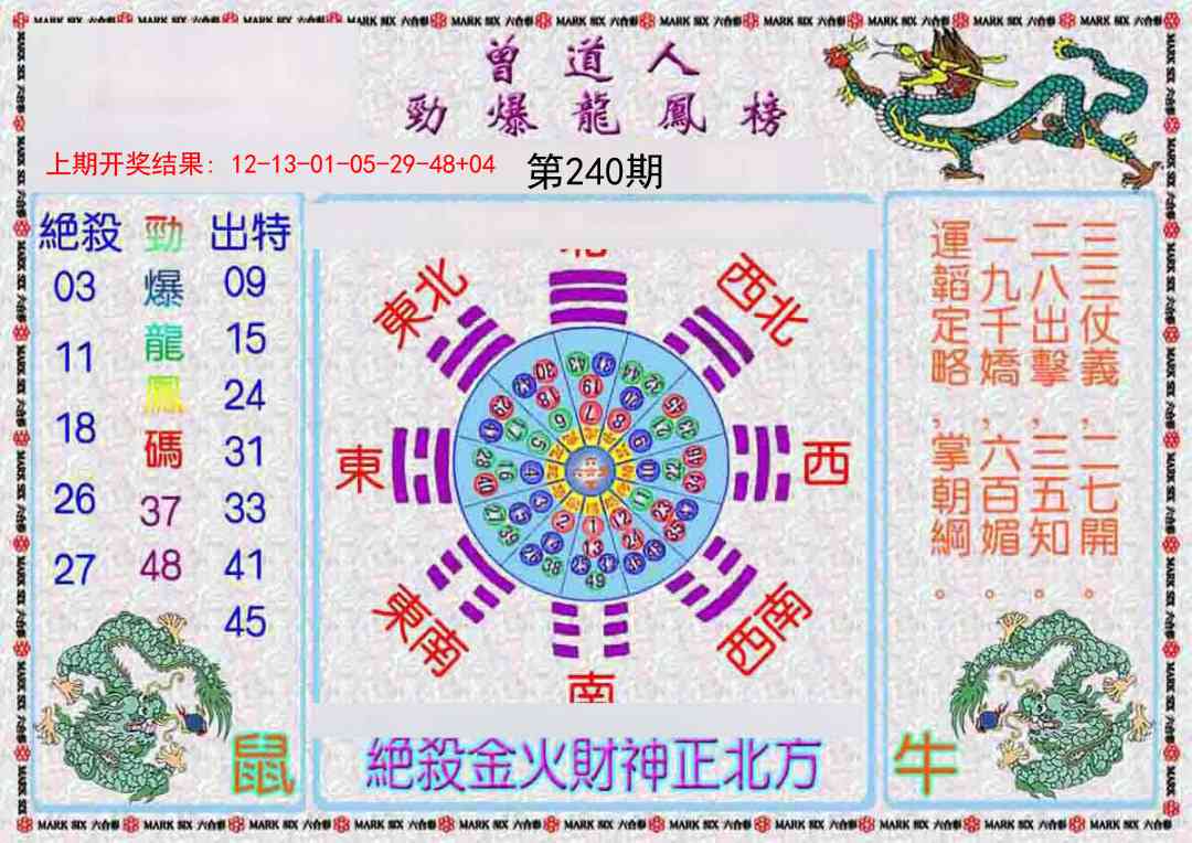 240期曾道人劲爆龙凤榜[图]