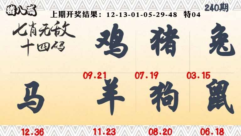 240期七肖无敌14码[图]