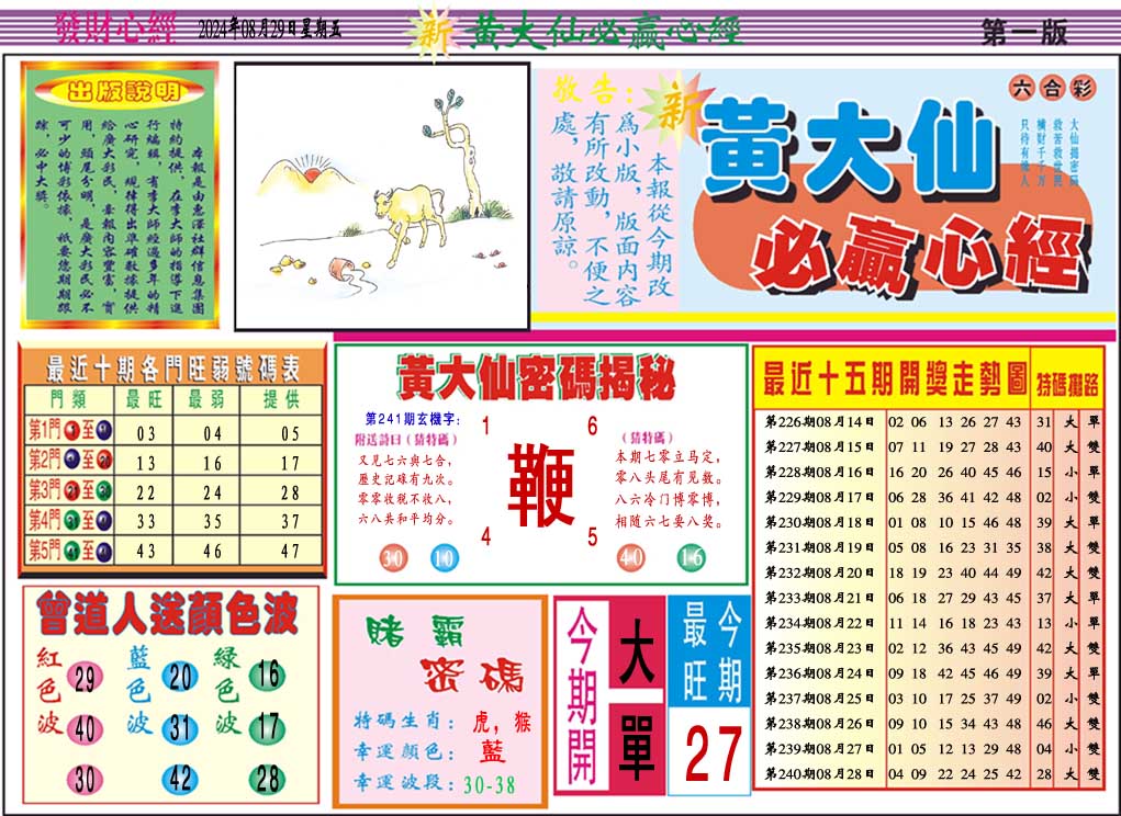 241期黄大仙必赢心经A[图]