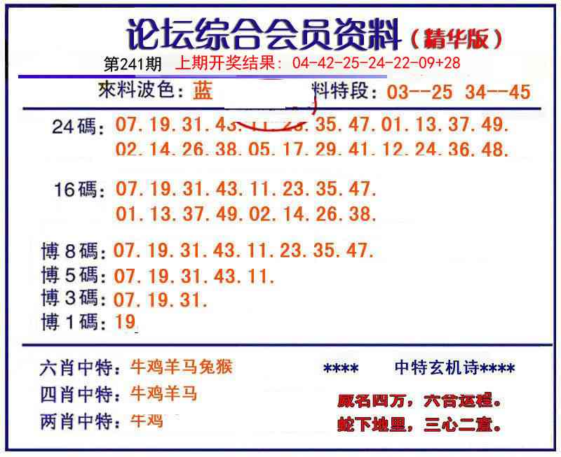 241期综合会员资料[图]