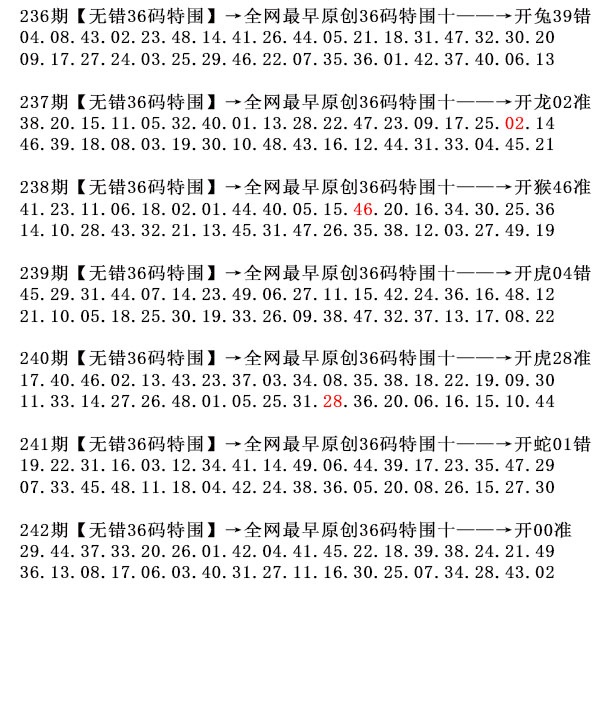 242期36码特围[图]