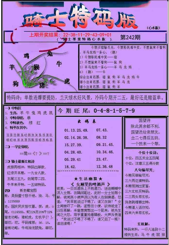 242期骑士特码版[图]