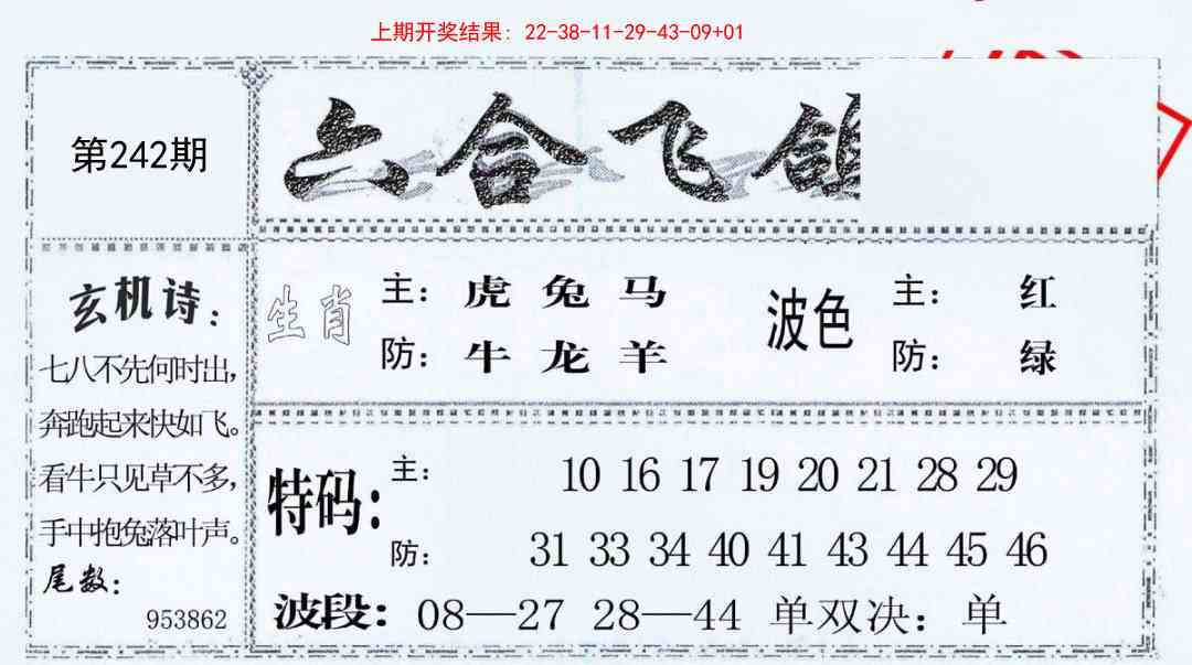242期六合飞鸽[图]