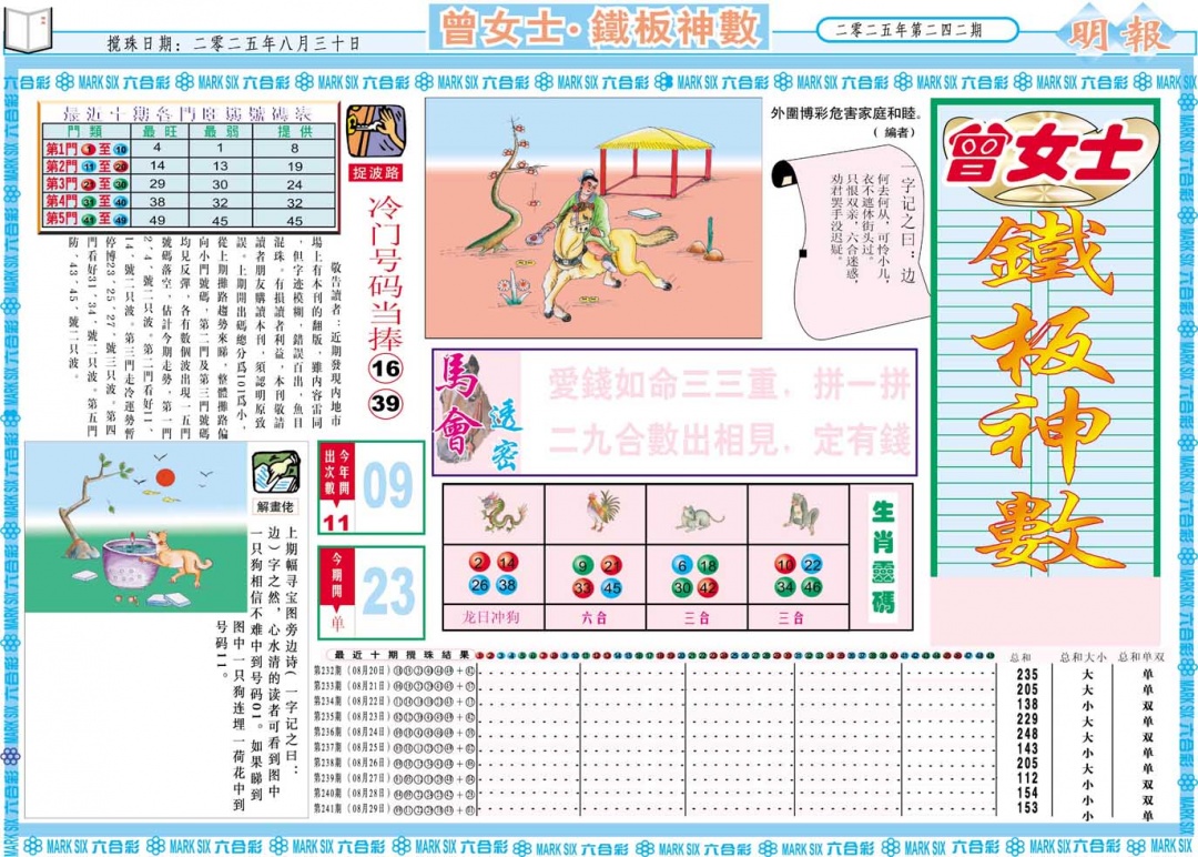 242期曾女士铁板神数A[图]