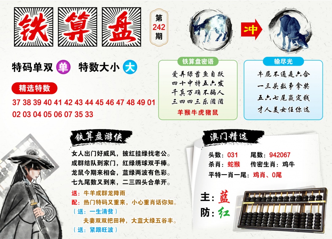 242期澳门铁算盘[图]