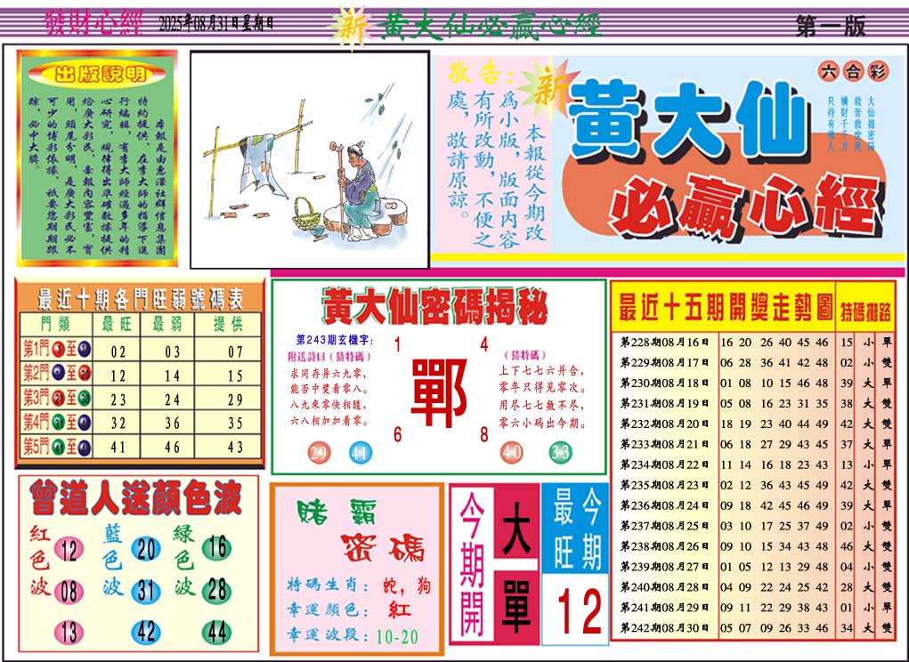 243期黄大仙必赢心经A[图]