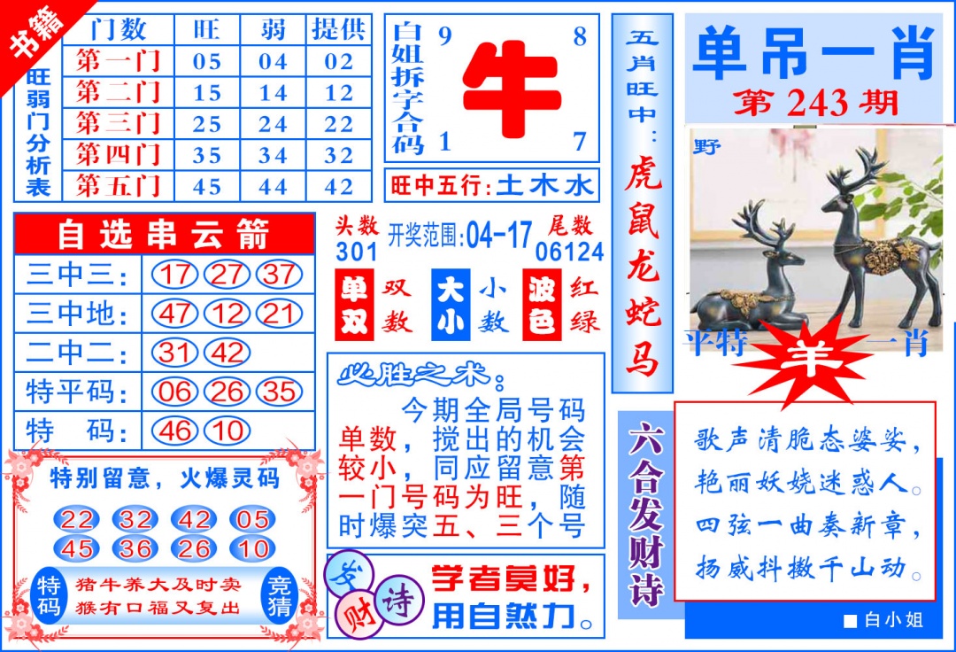 243期澳门单吊一肖[图]