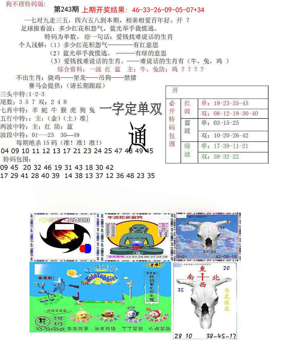 243期狗不理特码报[图]