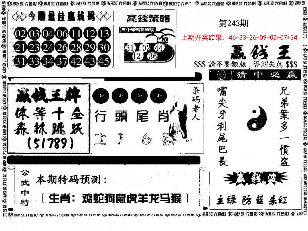 243期赢钱料[图]