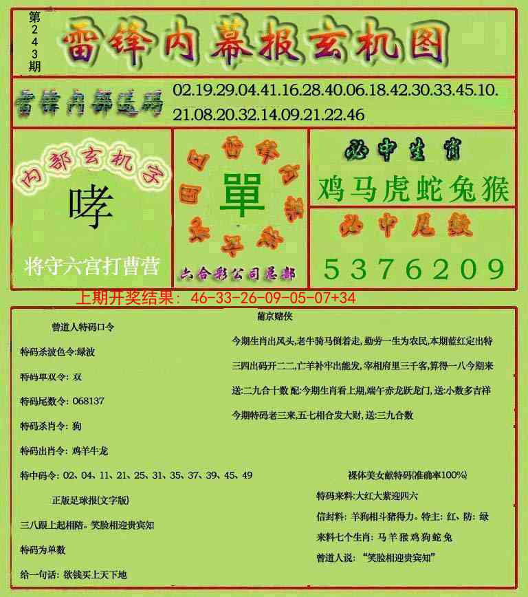 243期雷锋玄机报[图]
