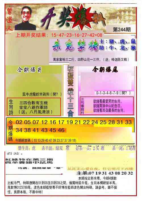 244期开奖爆料(新图推荐)[图]