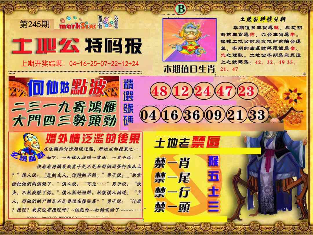 245期土地公特码报B[图]