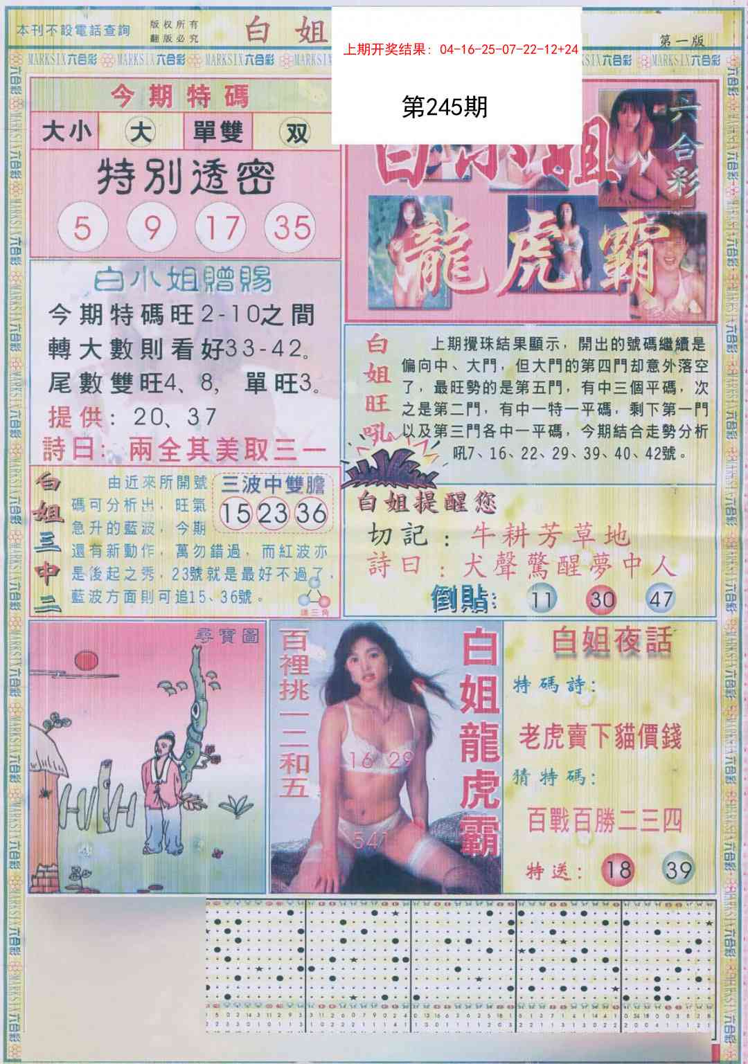 245期白小姐龙虎霸A[图]