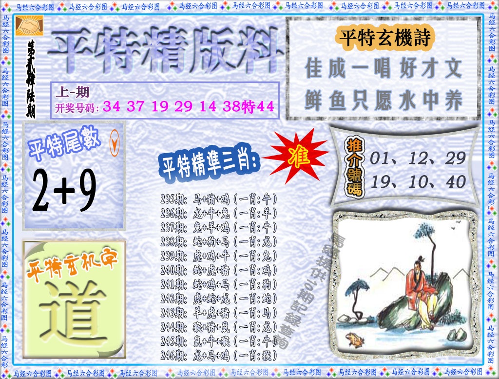 246期平特精版料[图]