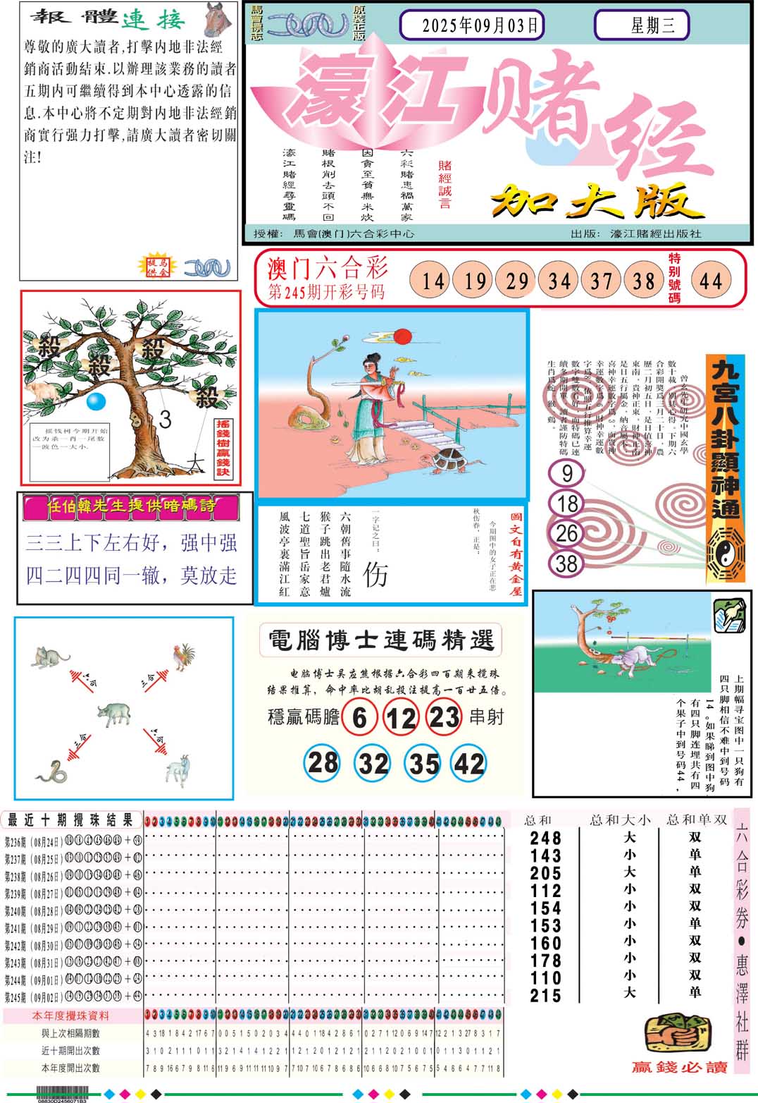 246期濠江赌经A加大版[图]