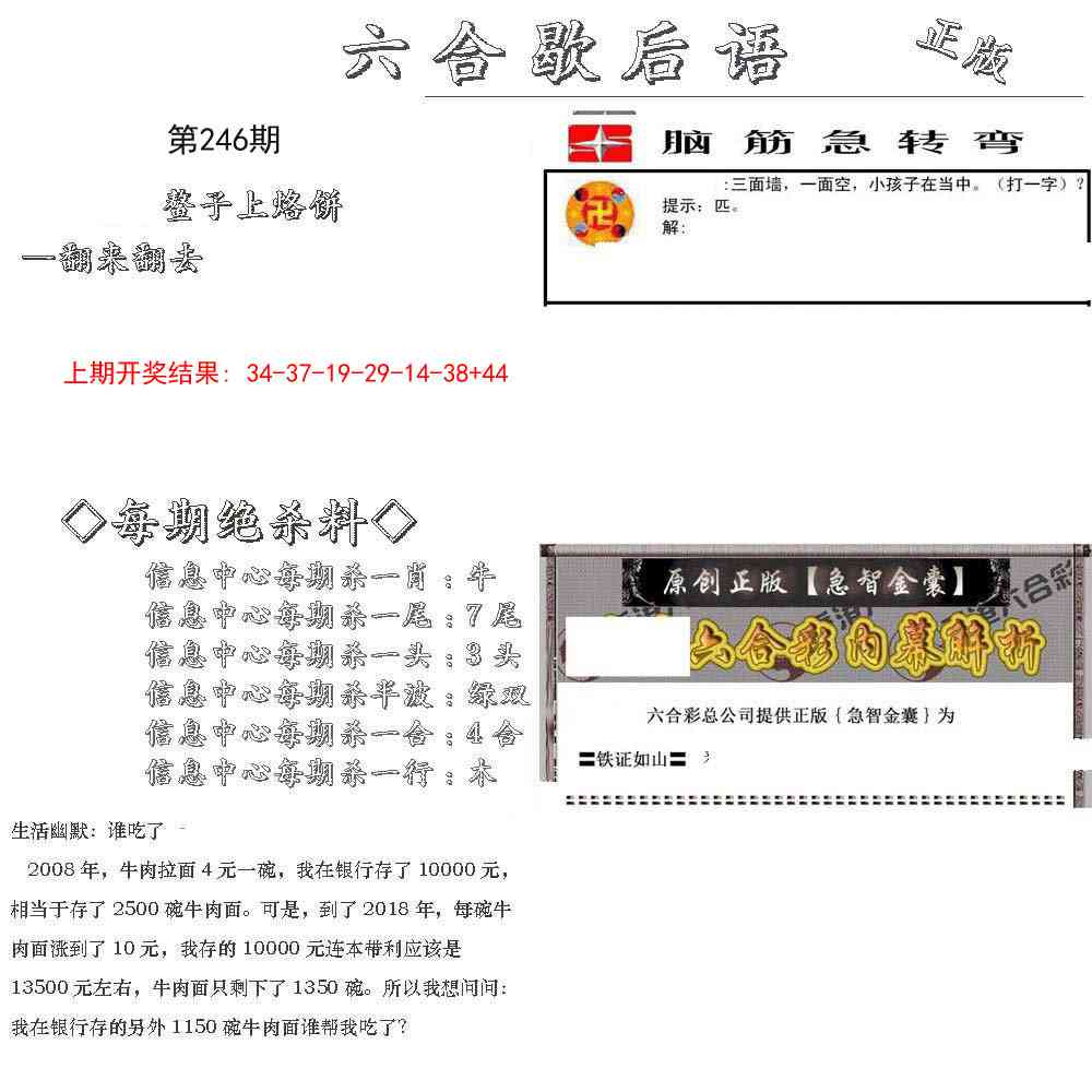 246期六合歇后语[图]