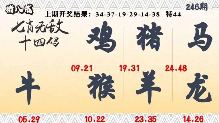 246期七肖无敌14码[图]