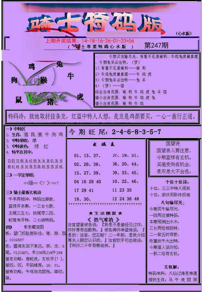 247期骑士特码版[图]